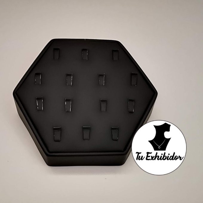 Exhibidor hexagonal para 14 anillos (tue-an-016)