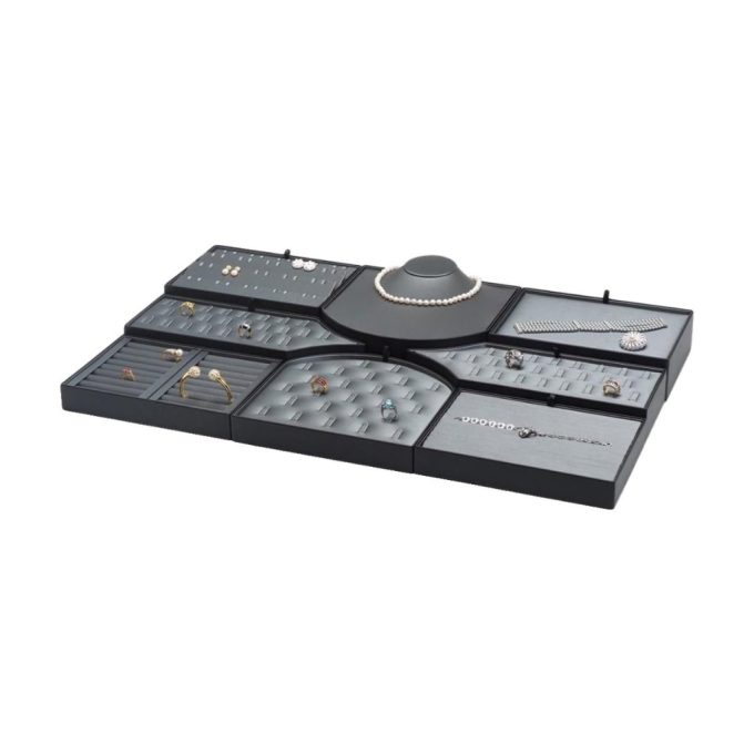Set vitrina exhibidor 010 piezas ecocuero (tue-stand-010)