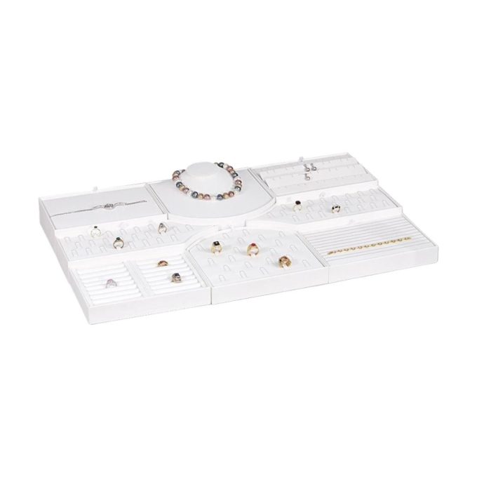 Set vitrina exhibidor 012 piezas ecocuero (tue-stand-012)